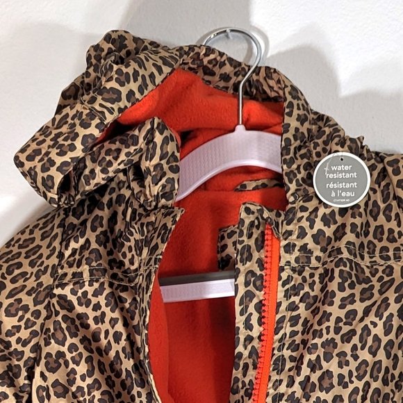 NWT Carter's Toddler Baby Girls Rain Jacket Leopard Raincoat Fleece-Line… - Picture 3 of 4